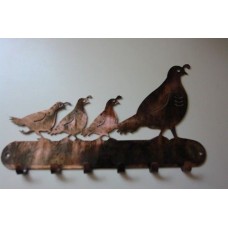 QUAIL MAMA AND CHICKS KEY AND HAT RACK HOLDER   153112425444